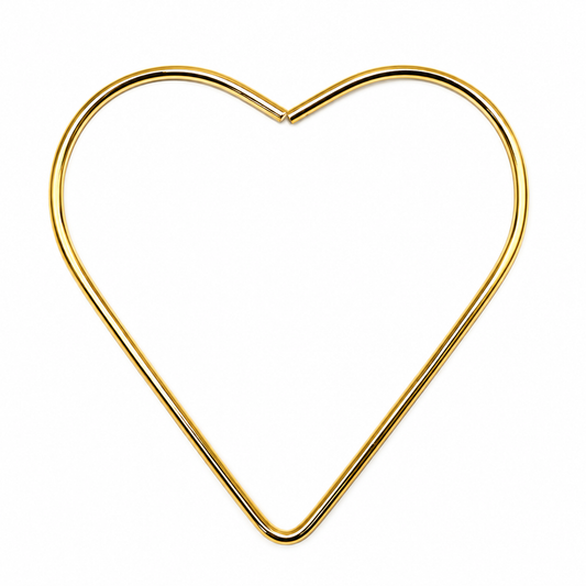 Aro Metálico con Forma de Corazón Dorado - 1 PCS