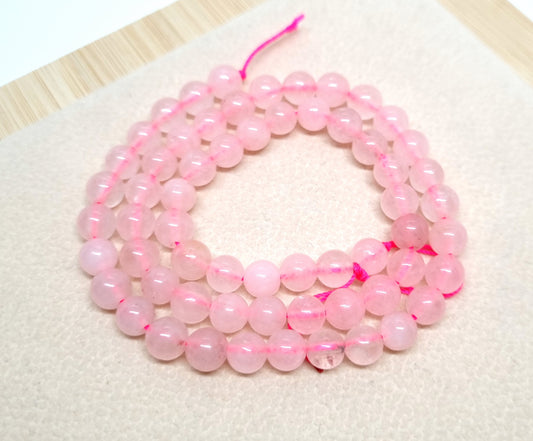 Tira Cuarzo Rosado Cuentas