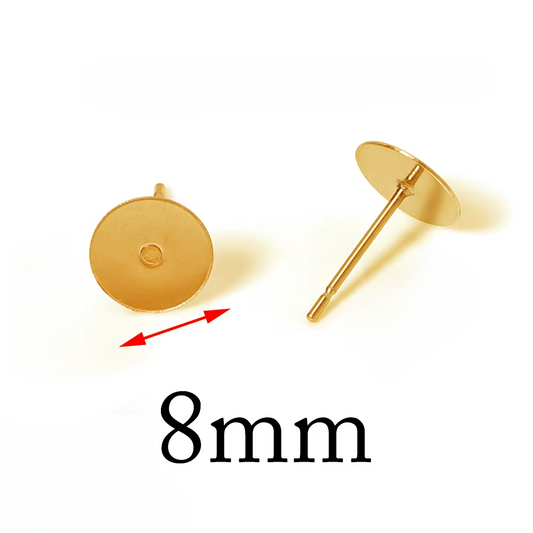 Base Aro Plano Acero Dorado 8mm - 140 Unid