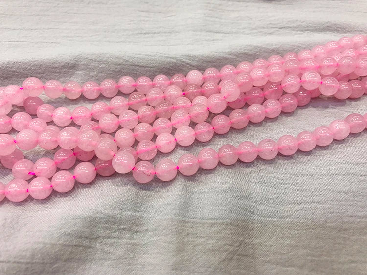 Tira Cuarzo Rosado Cuentas