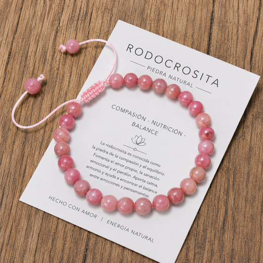 Pulsera Tejida Rodocrosita 6mm
