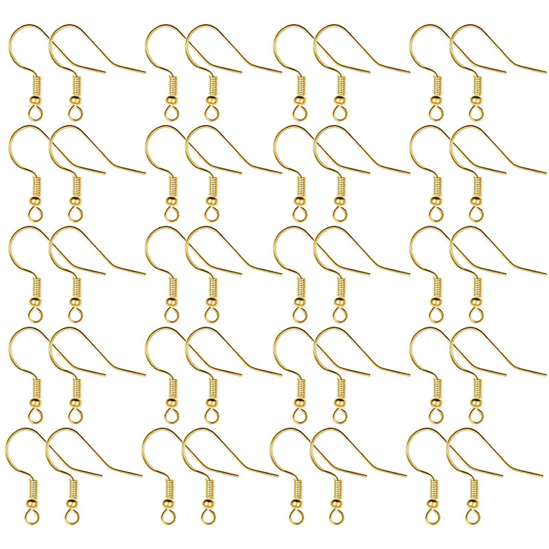 Ganchos de Aro Acero Dorado Quirurgico 50 Pares