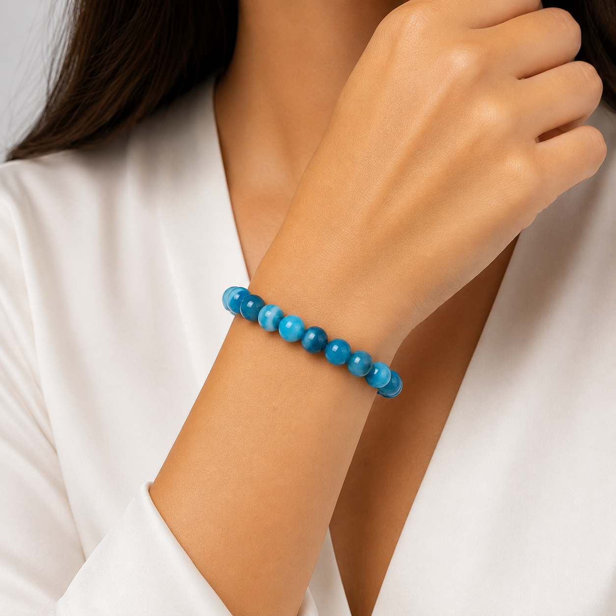 Pulsera Ágata Azul 8mm