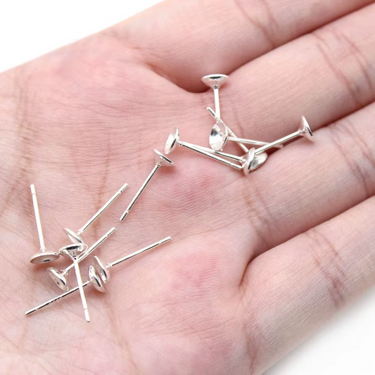 Base Para Aro Copa 5mm Plata 925 - 2 Unid.