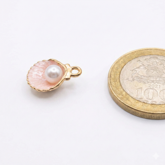 Dije Concha de Mar con Perla 12x15mm