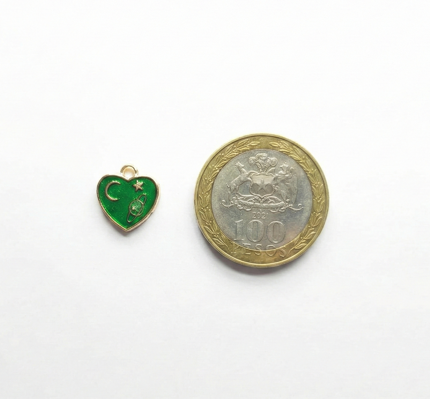 Dije Corazon Verde 12x13mm