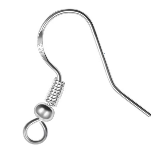 Gancho De Aro Con Bolita Plata 925 - 2 Unid.