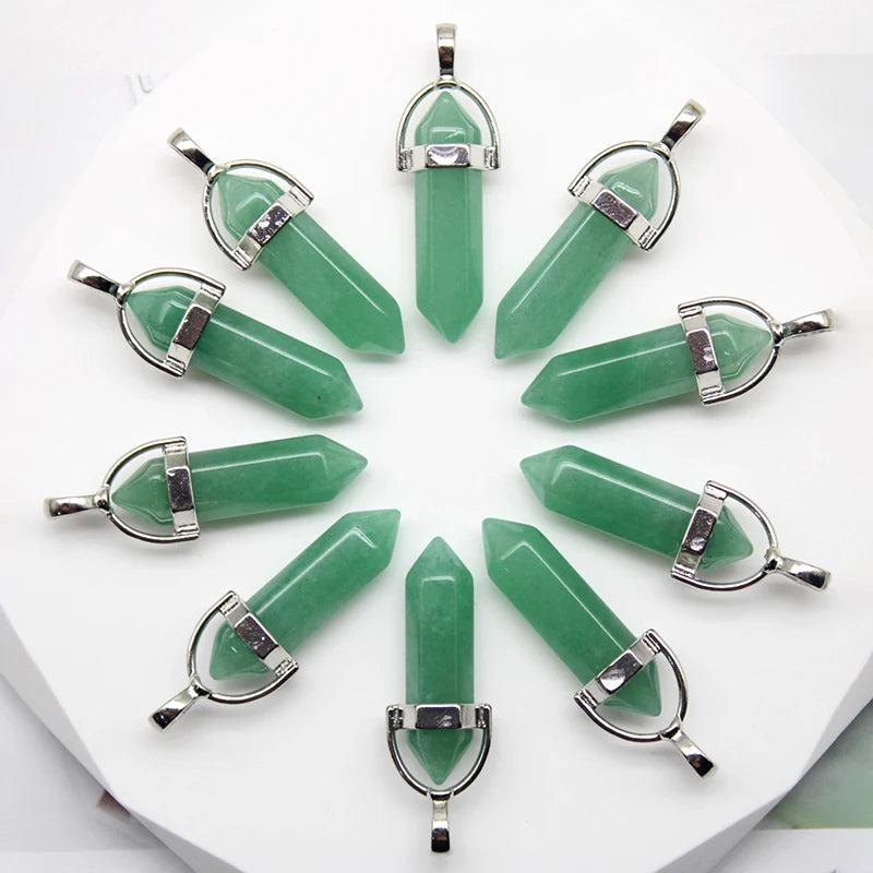 Colgante Punta Con Jade Verde