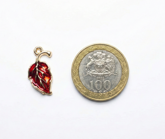 Dije Hoja Roja 10x20mm