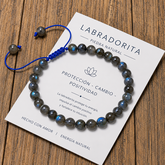 Pulsera Tejida Labradorita 6mm