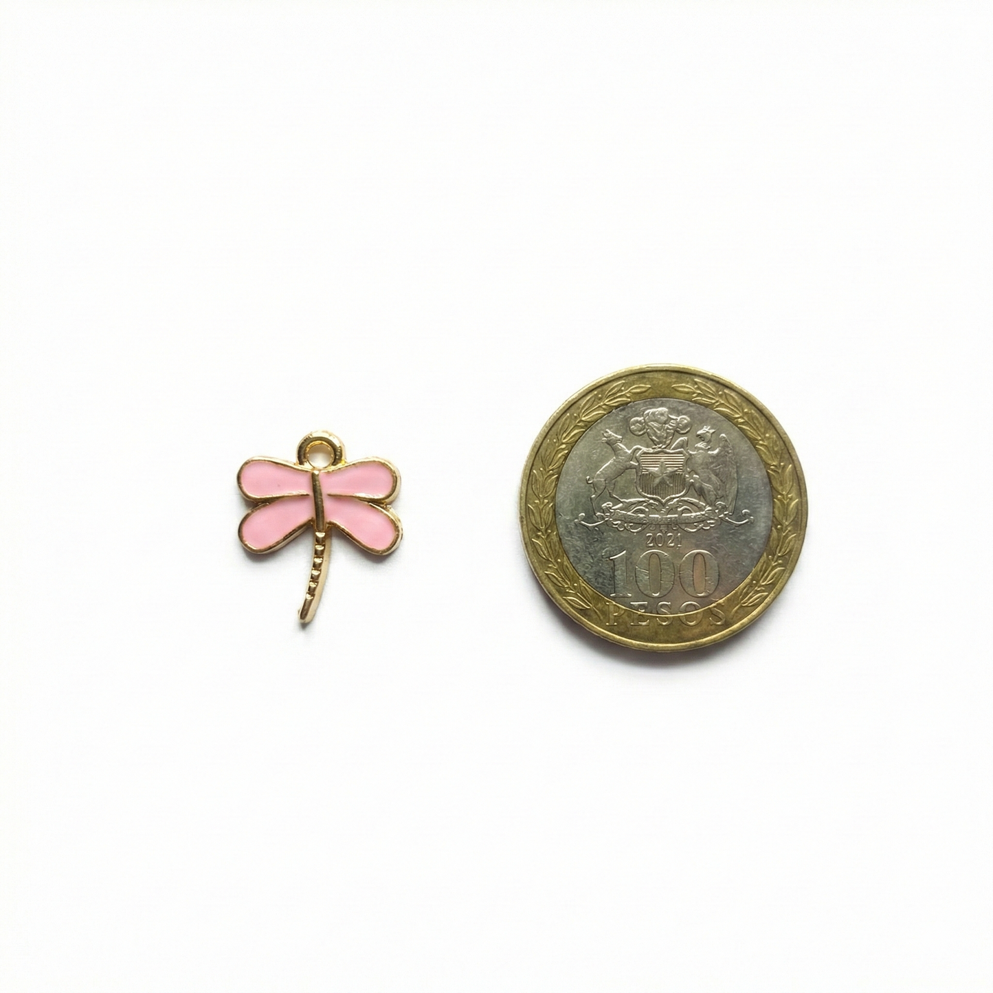 Dije Libelula Rosa 13x15mm