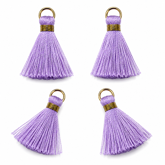 Borlas Hilo Lila Con Argolla Dorada 2.5cm - 10pcs