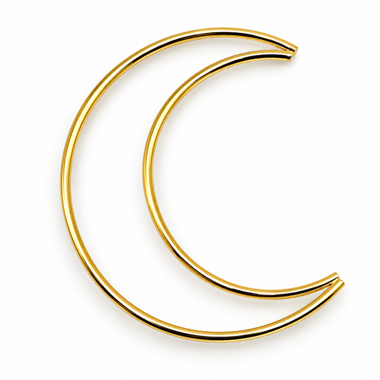 Aro Metálico con Forma de Media Luna Dorado - 1 PCS