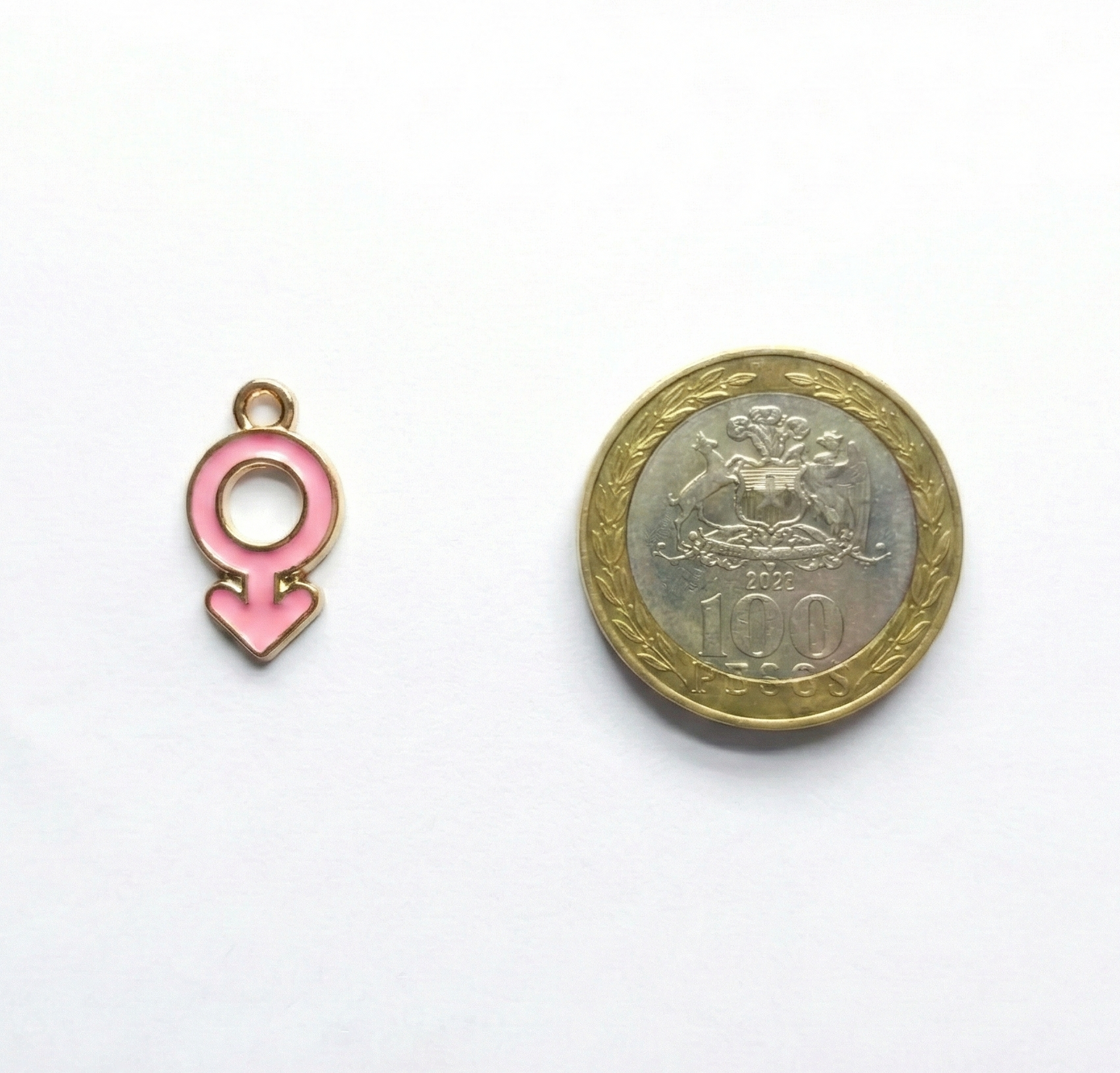 Dije Simbolo Masculino Rosa 10x18mm