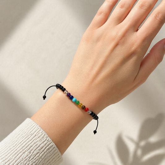 Pulsera 7 chakras Con Onix 4mm