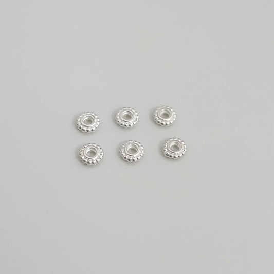 Separador Tipo Flor 4.8mm Plata 925 - 2 Unid.