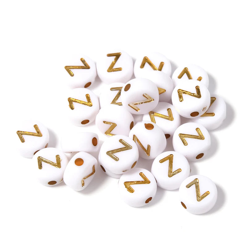 Letras Acrílicas Dorado Redondo A-Z