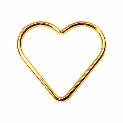 Aro Metálico con Forma de Corazón Dorado - 1 PCS