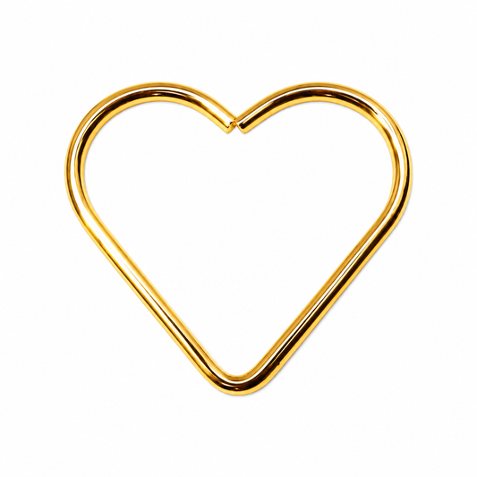 Aro Metálico con Forma de Corazón Dorado - 1 PCS