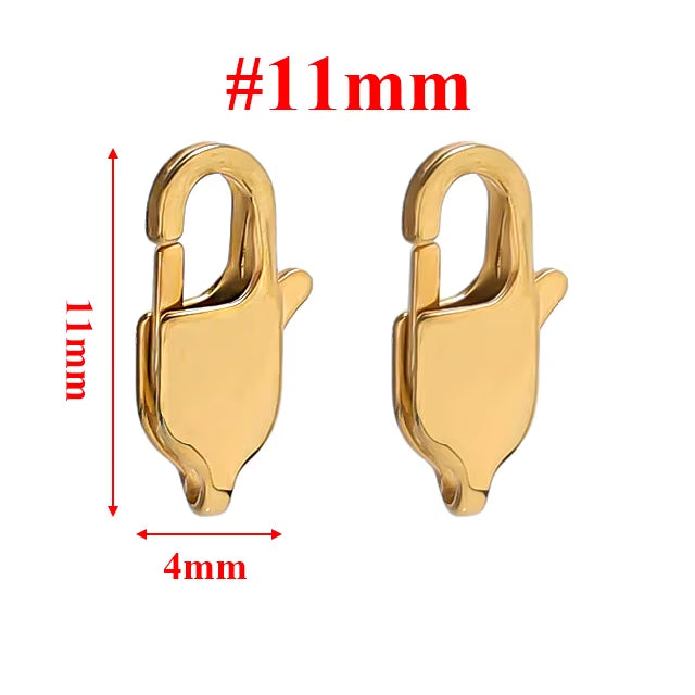 Broche Langosta Acero Dorado 11x4mm - 10pcs