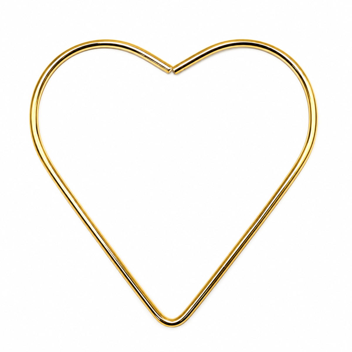 Aro Metálico con Forma de Corazón Dorado - 1 PCS