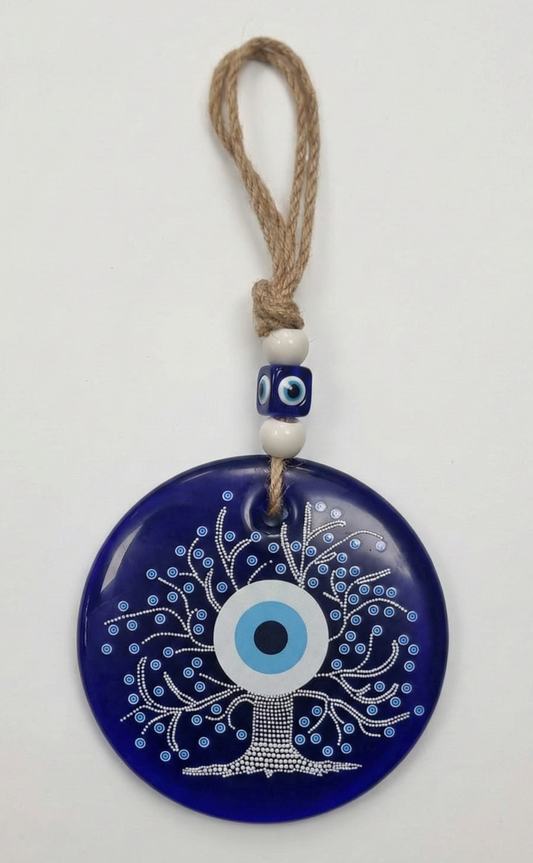 Colgante Vidrio Ojo Turco Arbol 12cm