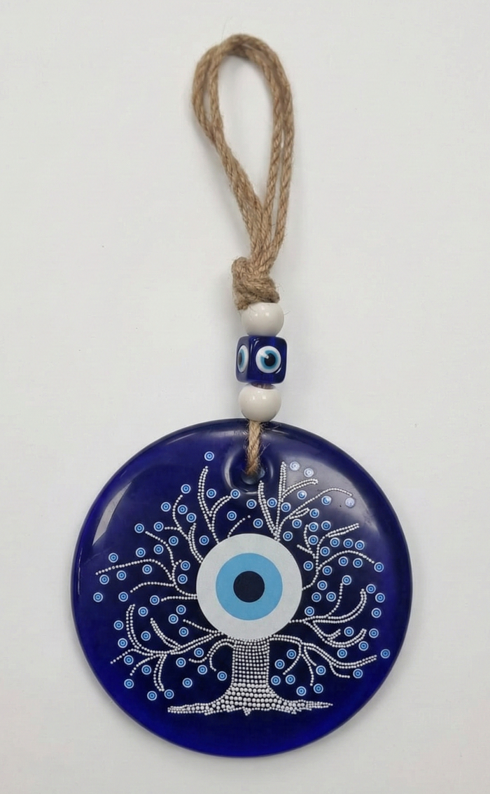 Colgante Vidrio Ojo Turco Arbol 12cm