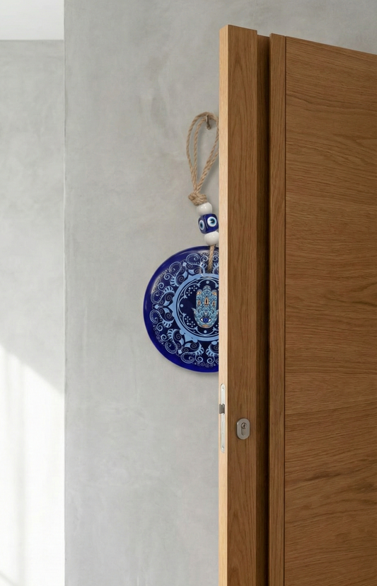 Colgante Vidrio Ojo Turco Mano 12cm