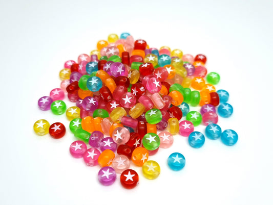 Cuentas Estrella Multicolor Transparente 500g