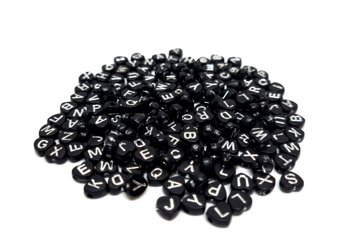 Letras Corazones Negro C/Blanco 500g