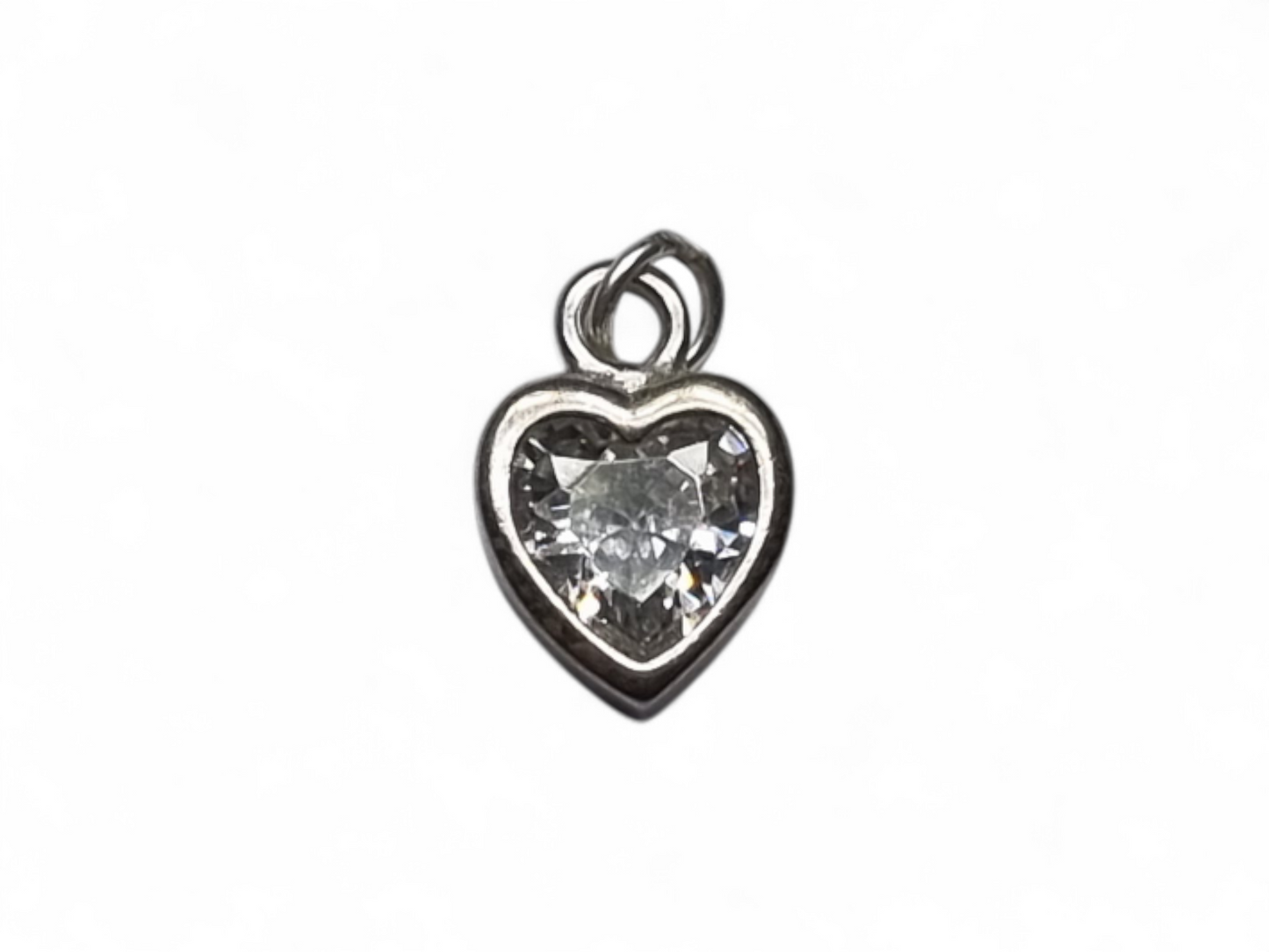 Dije Corazon con Cristal Plata 925 - 1 Unid.