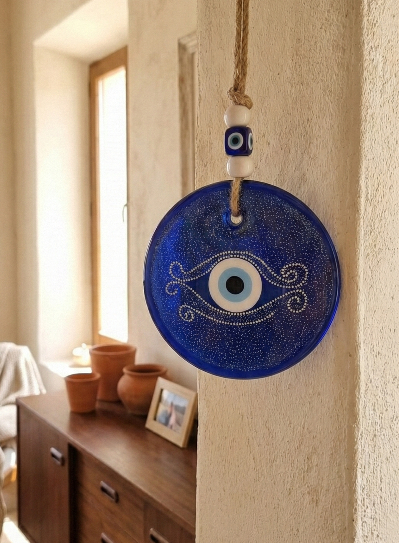 Colgante Vidrio Ojo Turco Ojo 12cm