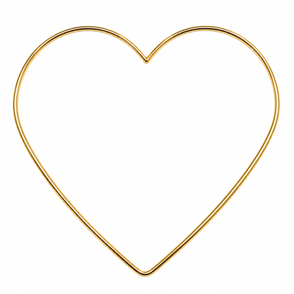 Aro Metálico con Forma de Corazón Dorado - 1 PCS