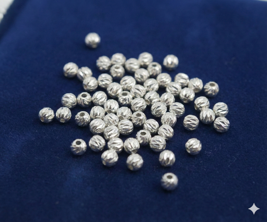 Balin 3mm Diseño Biselado Plata 925 - 2 Unid.