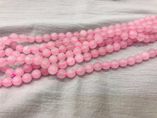 Tira Cuarzo Rosado Cuentas