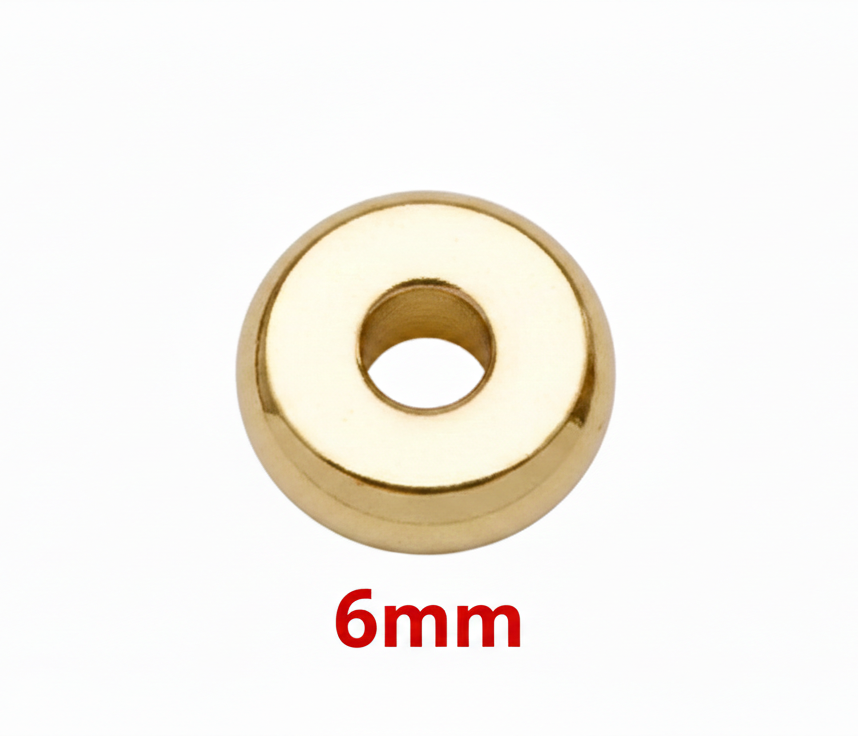 Separador Tipo Dona Acero Dorado 6mm