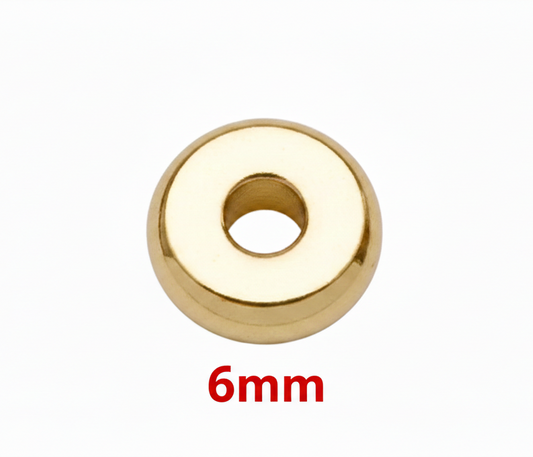 Separador Tipo Dona Acero Dorado 6mm