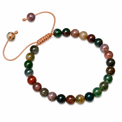 Pulsera Tejida Agata India 6mm