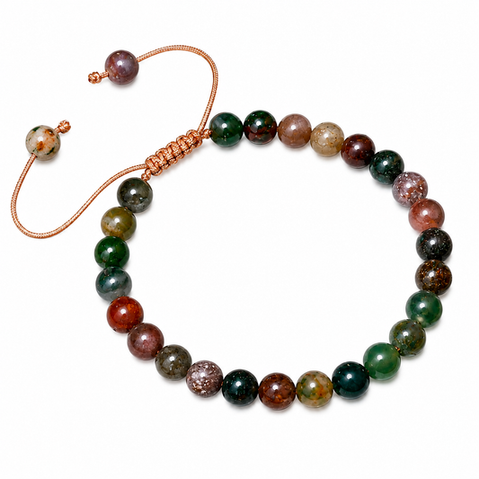 Pulsera Tejida Agata India 6mm