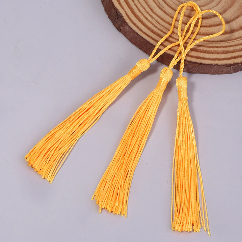 Borlas Hilo Seda Amarillo 8cm - 10pcs