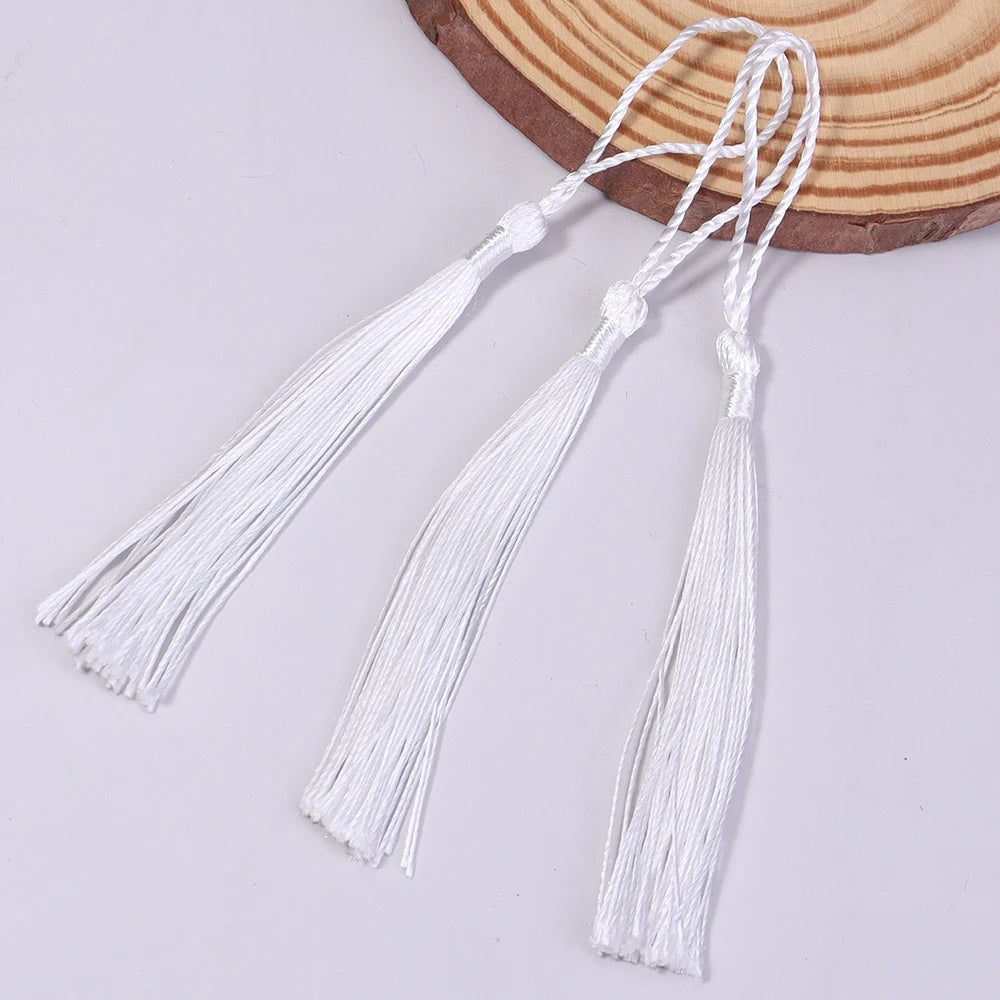 Borla Hilo Seda Blanco 8cm - 10pcs