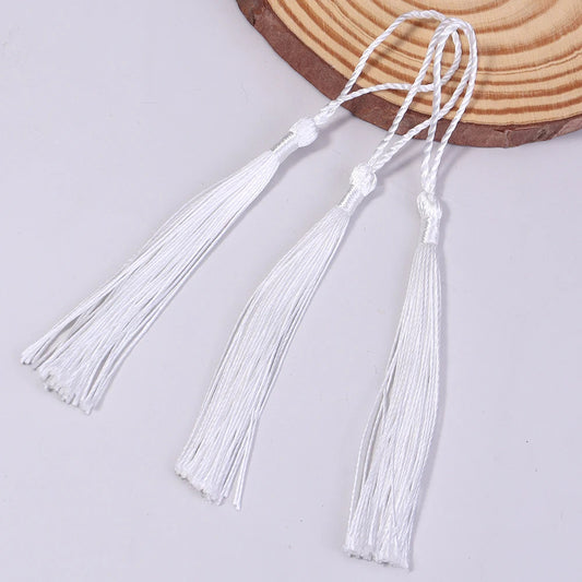 Borla Hilo Seda Blanco 8cm - 10pcs