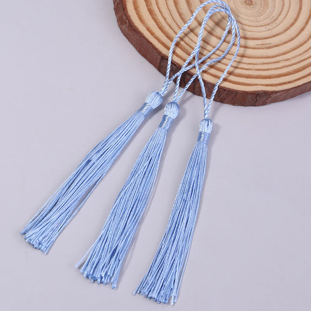 Borla Hilo Seda Celeste 8cm - 10pcs