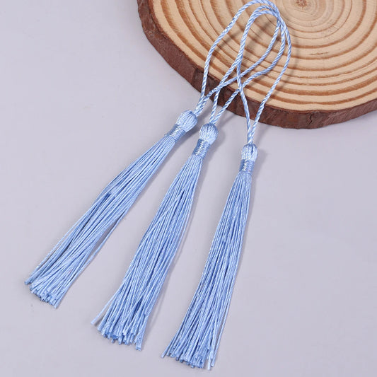 Borla Hilo Seda Celeste 8cm - 10pcs