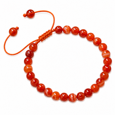 Pulsera Tejida Cornalina 6mm
