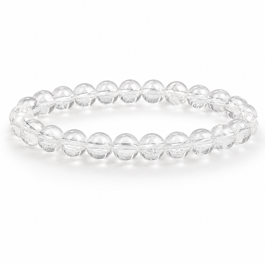 Pulsera Elasticada Cuarzo Cristal 8mm