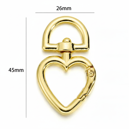 Mosquetón Dorado Forma Corazon - 50 Unid.