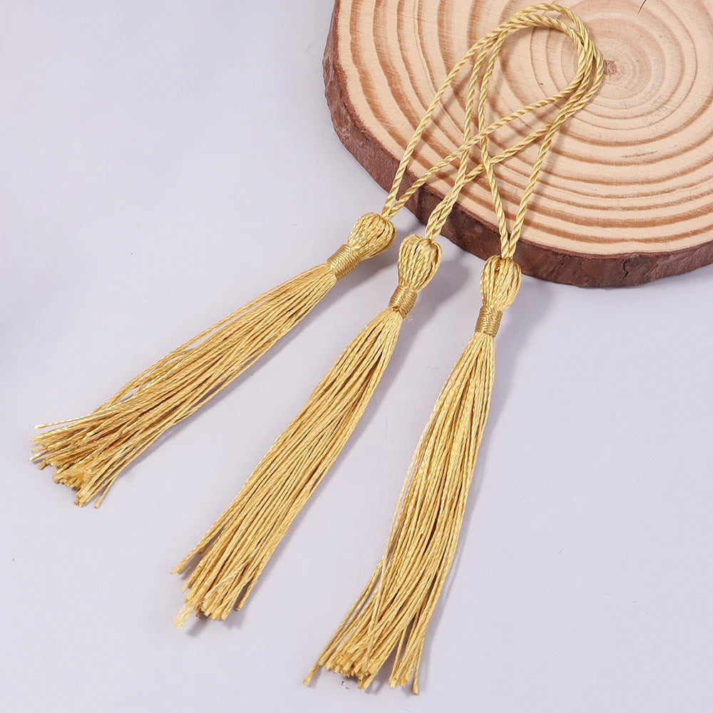 Borla Hilo Seda Dorado 8cm - 10pcs