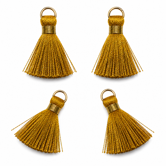 Borlas Hilo Dorado Con Argolla Dorada 2.5cm - 10pcs