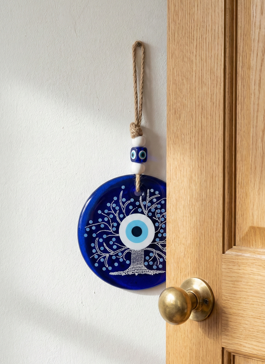 Colgante Vidrio Ojo Turco Arbol 12cm